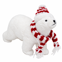 Christmas Polar Bear with Striped Hat & Scarf | YCB007 / YCB009