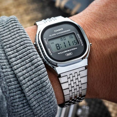 Casio Vintage Digital Unisex Metal Watch - Silver / Black | A140WE-8ADF