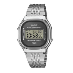 Casio Vintage Digital Unisex Metal Watch - Silver / Black | A140WE-8ADF