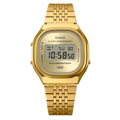 Casio Vintage Digital Unisex Metal Watch - Gold Plated | A140WEG-9ADF