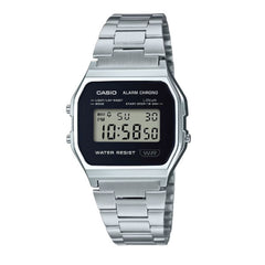 Casio Vintage Digital Unisex Metal Watch - Black / Silver | A158WEA-1DF