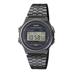 Casio Vintage Digital Unisex Watch Gunmetal Gray Case, Gunmetal Dial & Gunmetal Stainless Steel Band | A171WEGG-1ADF