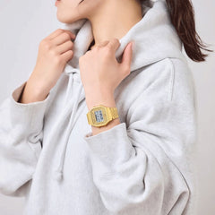 Casio Vintage Digital Unisex Watch Gold-Plated Case, Gold-Plated Dial , Gold-Plated Stainless Steel Band | ABL-100WEG-9ADF