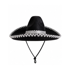 Halloween Sombrero Costume Hat with Silver Trim
