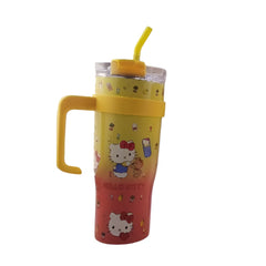 Kids Hello Kitty Handle Tumbler Cup with Straw & Lid – Yellow & Red | AL6620-20A