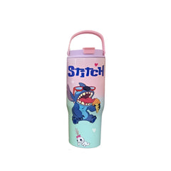 Kids Stitch Insulated Travel Tumbler with Handle & Lid – Pink & Green | AL6620-21B
