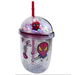 Kids Cartoon Spider-Man Plastic Tumbler with Straw Dome Lid Drinking Cup | AL6620-27A