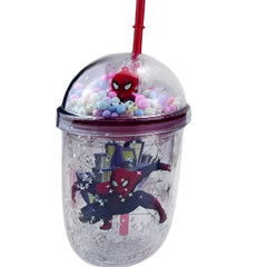 Kids Cartoon Spider-Man Plastic Tumbler with Dome Lid & Straw Action Design Cup | AL6620-27D
