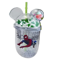 Kids Cartoon Spider-Man Plastic Tumbler with Dome Lid & Straw – Green Beads Cup | AL6620-28A
