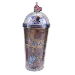 Cute Bear Glitter Tumbler Cup with Straw – Cartoon Design Reusable Cup | AL6620-5C