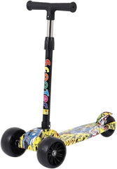 3-Wheel Graffiti Scooter – Yellow Comic Style | ALBER-615