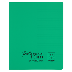 OPP Polypro 2 Lines Notebook – 165 × 210 mm, Green