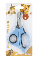 Pet Nail Clippers for Cats & Dogs - Safe and Easy Grooming Trimmer Scissors - blue & black