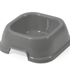 Kitten Feeding Bowl - Plastic Food & Water Dish for Cats - Grey