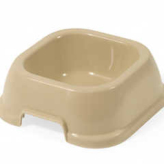 Kitten Feeding Bowl - Plastic Food & Water Dish for Cats - Beige