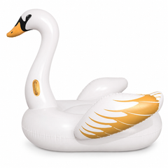 White & Gold Swan Inflatable Ride-On Pool Float | 41123