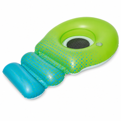 Green & Blue Inflatable Pool Lounge with Mesh Seat & Footrest | 43138