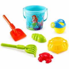 Mermaid Kids Beach and Sand Toy Set with Bucket, Watering Can and Molds - 7 Pieces | AZ-5536