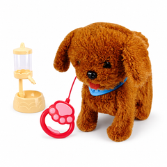 Electronic Walking Plush Dog Toy with Leash & Water Dispenser - Brown | YT26-26