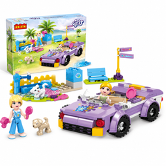 COGO Travelling Girl Convertible Car Building Block Set - 163 Pieces - Multicolor | 4549