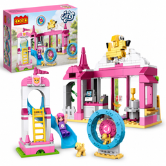 COGO Girls Pet House Building Block Set - Slide & Rotating Pet Wheel - Pink Design | 4569