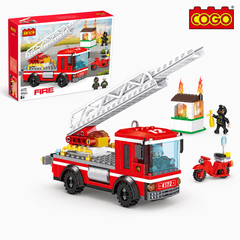 COGO - Fire Ladder Truck Building Block Set - 260 Pieces - 4172