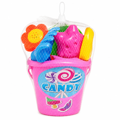 Beach Bucket with Water Can, Shovel & Sand Molds Pink | 626/627 PINK