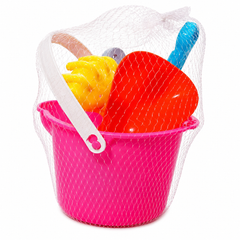 Beach Bucket, Shovel, Fan & Sand Molds Pink | 623/1 PINK