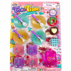 Tea Set with Plastic Pot, Cups, Plates & Accessories | 7682-3