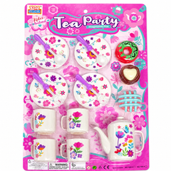 Tea Set with Plastic Pot, Cups, Plates & Accessories | 7681-3