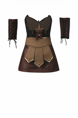 Roman Warrior Costume (Dress, Headband, Hand Pads) | 083021