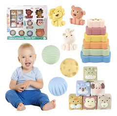 Educational Baby Toy Set - Soft Blocks, Balls & Stacking Toys | 628-55