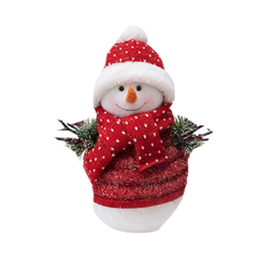 Christmas Snowman Decoration with Red Winter Outfit