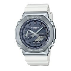 Casio G-SHOCK Seasonal Collection Metal-Covered Men Analog-Digital Watch - Grey & White | GM-2100WS-7ADR