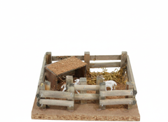Wooden Animal Stable – Mini Nativity Fence with Shed | AUS0818