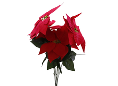 Red Christmas Poinsettia Flower Bunch | AL0341
