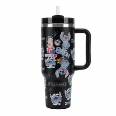 Stitch Stainless Steel Double Wall Vacuum Insulated Tumbler 1200ml - Black | C3997-BK