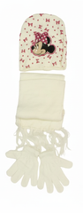 Minnie Mouse Kids Winter Set - Hat, Scarf & Gloves - Cream/White - AL1889
