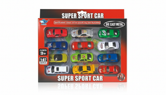 Super Sport Car Die-Cast Metal Set - 12 Pieces, 1:87 Scale | JP636