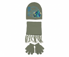 Kids Monsters University Winter Hat, Scarf & Gloves Set - Green | AL1893