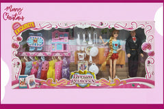 Dream Princess Couple Playset - Fashion Doll & Prince with Kitchen Accessories & Dresses | 8143D4