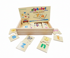 Kids English Alphabet Wooden Letter Matching Box - 26 Pieces | AL4481