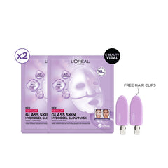 L'Oréal Paris Revitalift Glass Skin Hydrogel Glow Mask Duo + Free Hair Clips