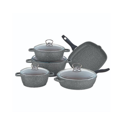 Falez Silico-Cast Premium 9-Piece Set (Gray Granistone) | HUR-A-15028