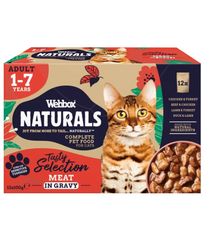Webbox Naturals Meat Selection in Gravy Cat Pouches 100g