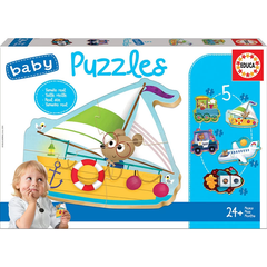 EDUCA Baby Puzzles - Vehicles Learning Puzzle Set for Toddlers (Real Size Pieces) | 18059
