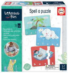 EDUCA Learning is Fun - Spell a Puzzle Word Building Set for Kids (76 Pieces) | 18839