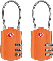 TSA Luggage Locks with 3-Digit Re-settable Combination Lock - Orange