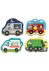 Trefl Baby Puzzle - 6-Piece Emergency Vehicles Puzzle Set for Toddlers | 36071