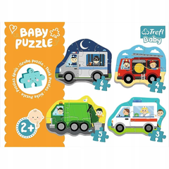 Trefl Baby Puzzle - 6-Piece Construction Vehicles Puzzle Set for Toddlers | 36072